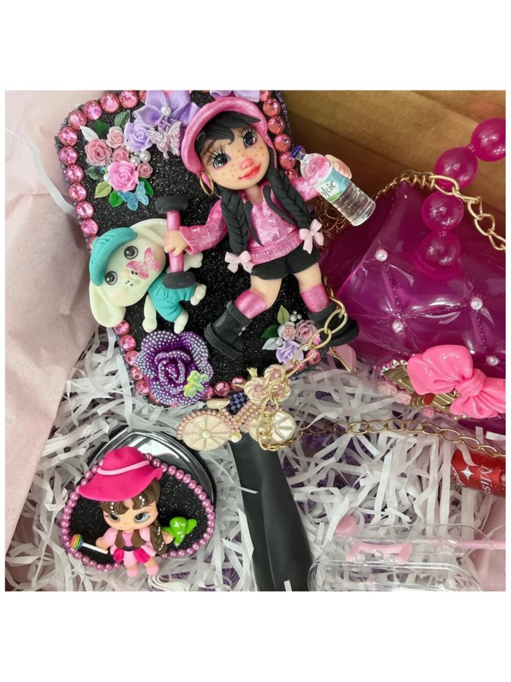 Kawaii Gift Basket for Her | Decorated Brush, Purse & Accessories
